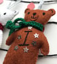 Christmas Bear Decoration with Hand Embroidered Personalisation- Made to Order - Image 6