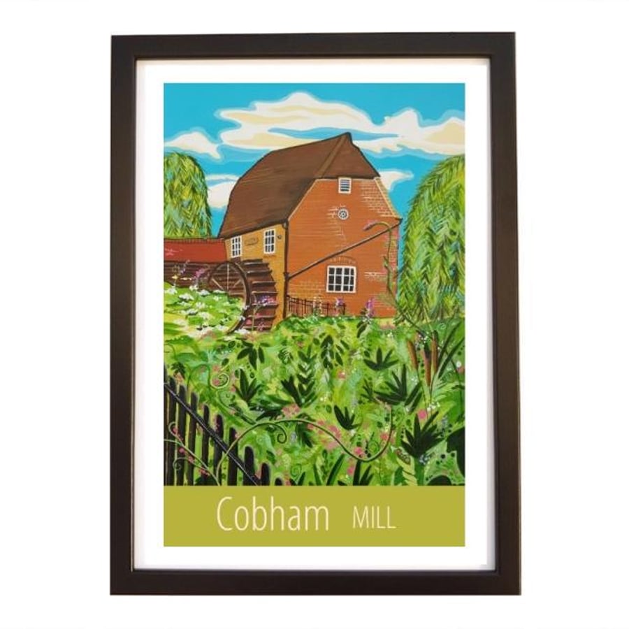 Cobham Mill travel poster print by Susie West
