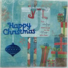 Stockings and gifts Happy Christmas card