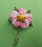 PINK APPLE BLOSSOM FLOWER PIN Wedding Lapel Flower Brooch HANDMADE HAND PAINTED - Image 5