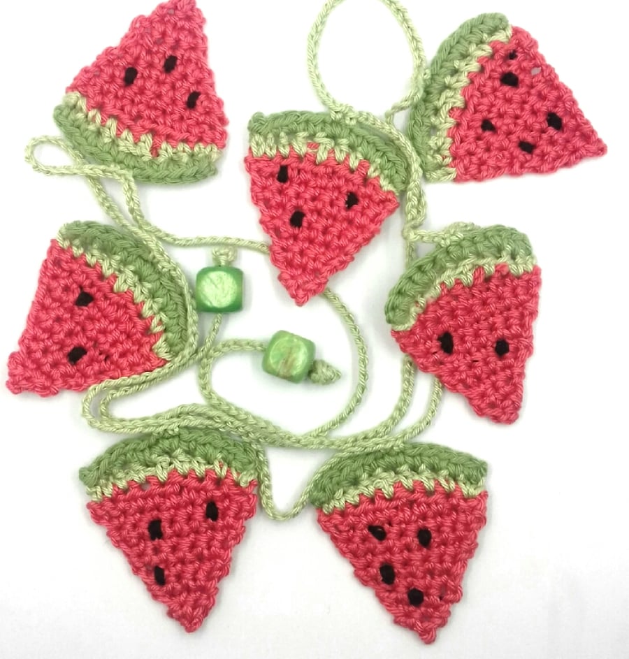 Crochet Watermelon Mini Bunting 