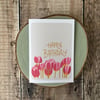 Tulip Happy Birthday Card: Hand-Drawn Floral Illustration