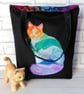 Cat Tote Bag, craft bag, Embroidered - Image 4