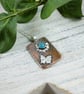 Butterfly & Flower Necklace. Sterling Silver and Copper with Amazonite Gemstone - Image 5