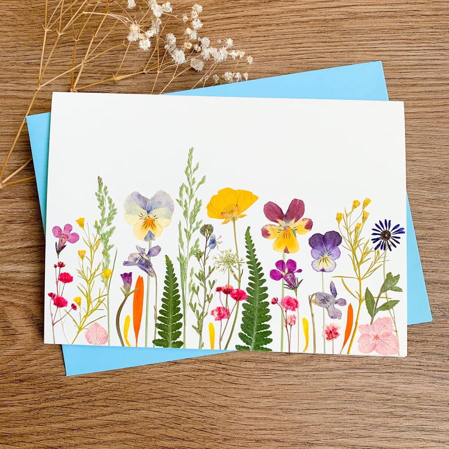 Real Pressed WildFlower Card Birthday card For Wife For Mum For Women For Granny