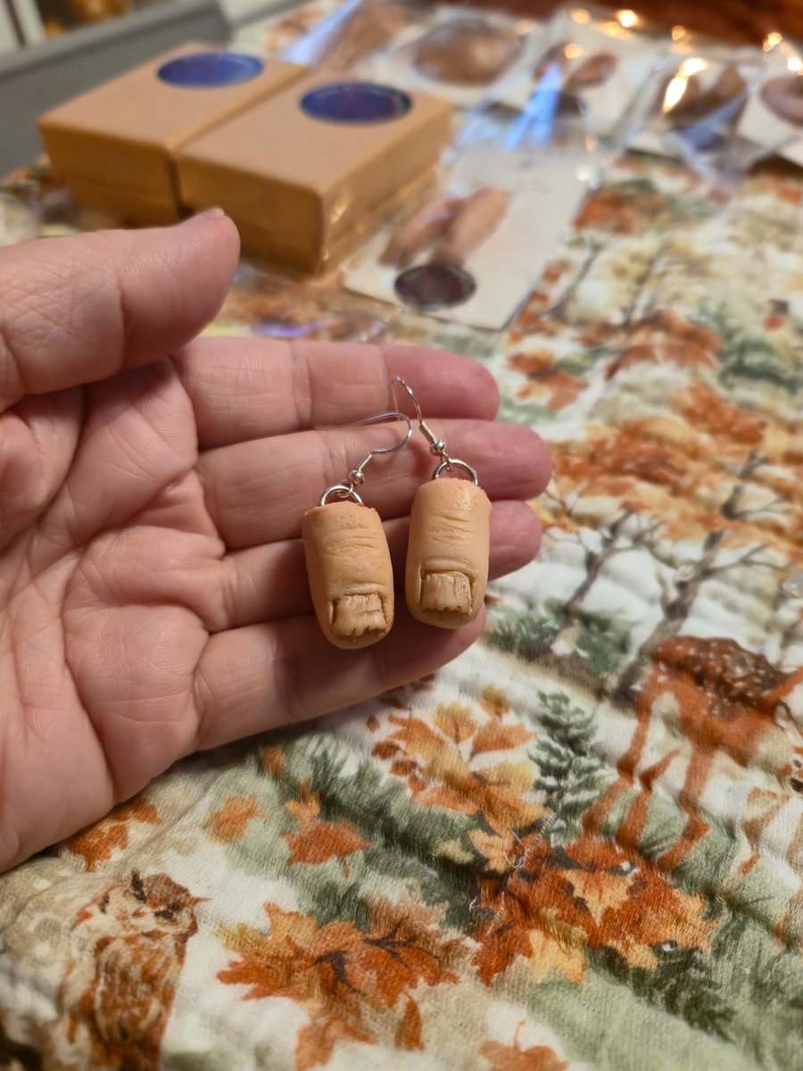 Serial killer trophy Chopped off big toe earrings