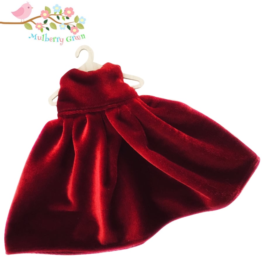 Reserved for Judith - Red Velvet Party Dress