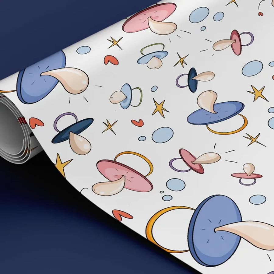 Dummy Illustration Wrapping Paper – Luxury Eco-Friendly Gift Wrap for Toddlers 