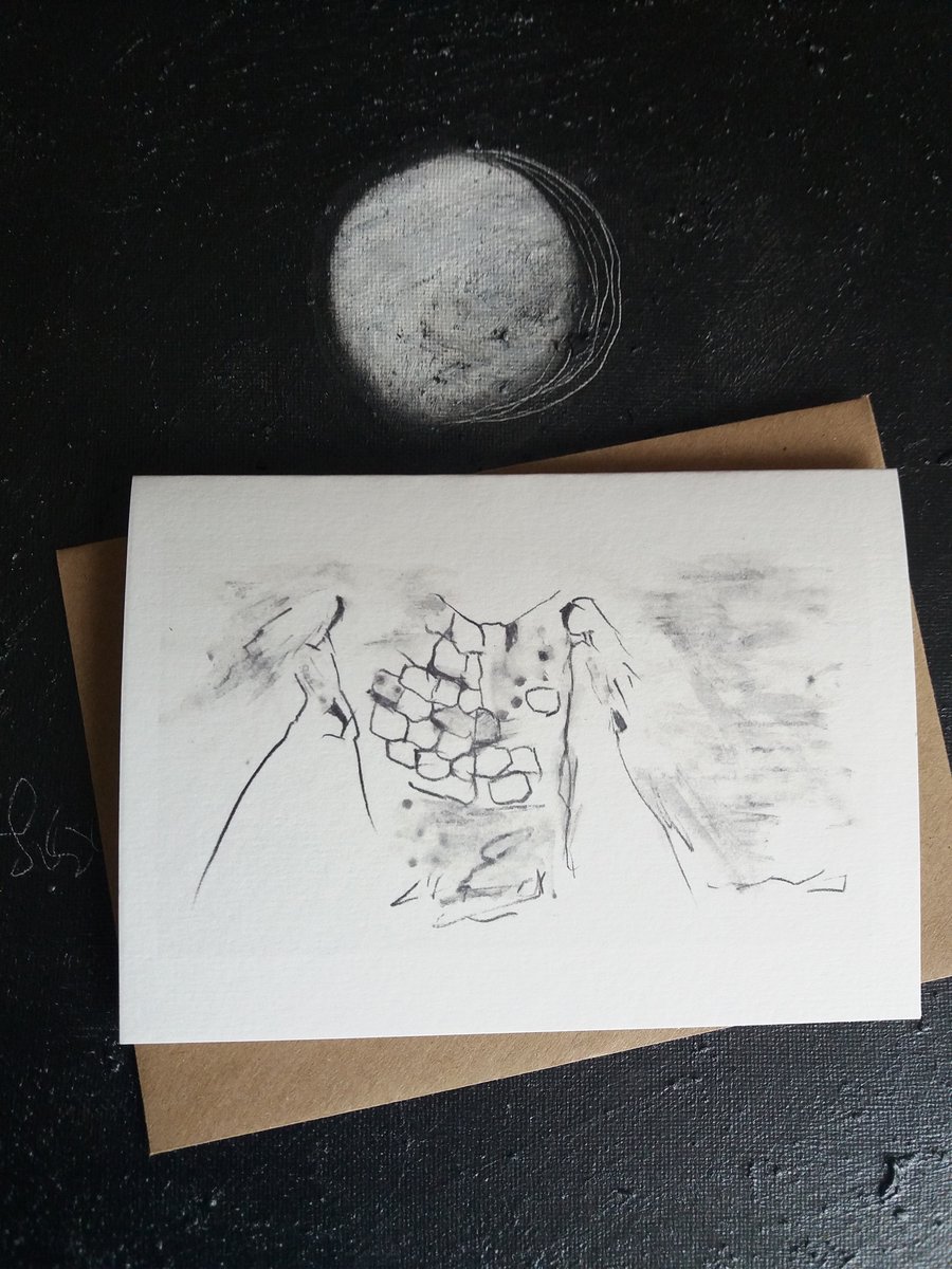 black and white greetings card