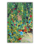 A small mounted abstract painting - flowers - textured art - letterbox gift 