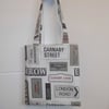 Tote shopping bag black and white London street signs