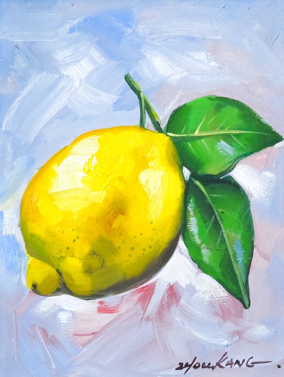 Lemon Oil Painting – Original & One of a Kind – Fun & Delightful