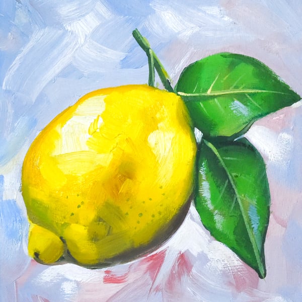 Lemon Oil Painting – Original & One of a Kind – Fun & Delightful