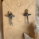 Contemporary ‘Crusade,medieval’ Themed Cross Silver Earrings 