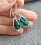 Teal crystal earrings, Raindrop inspired, Deep aqua teardrops - Image 4