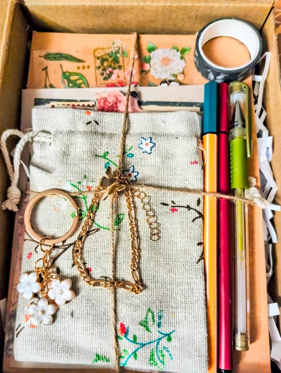 Woodland Junk Journal Kit - Cottagecore Ephemera Box, Nature Stickers, Craft 