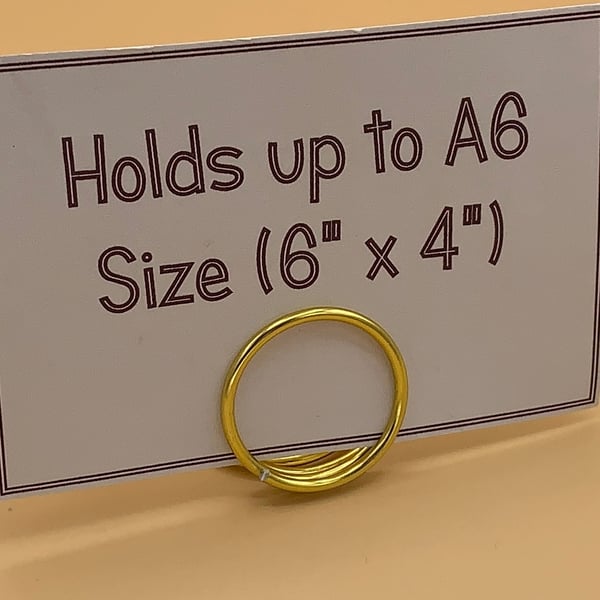 Small wire ring style card holders for place cards, photos or table numbers  