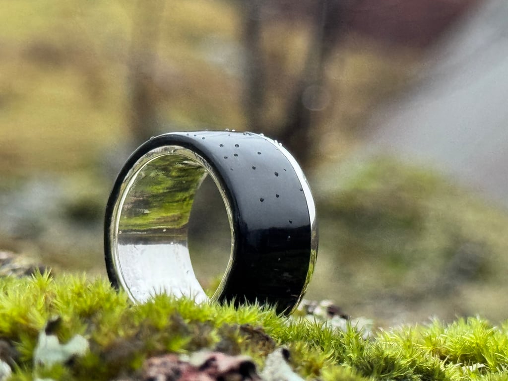 Black Highland Cow Horn & Silver Ring
