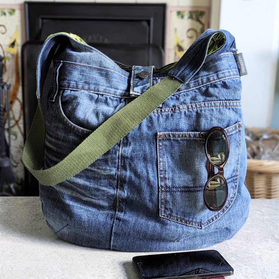 Upcycled shop jeans bags