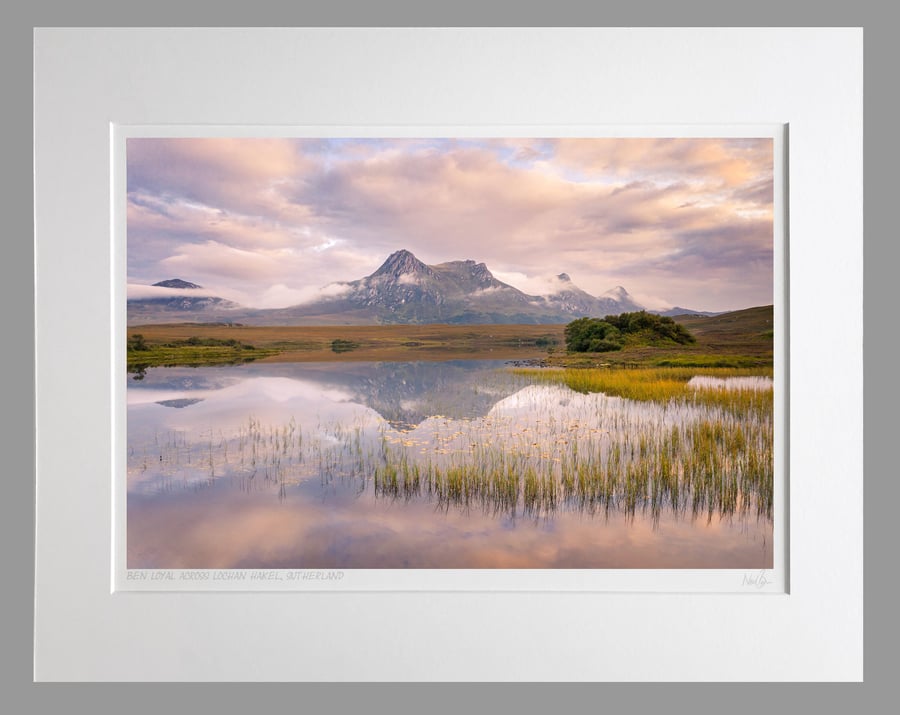 Ben Loyal & Lochan Hakel, Sutherland, Scotland - A3 (50x40cm) Unframed Print 
