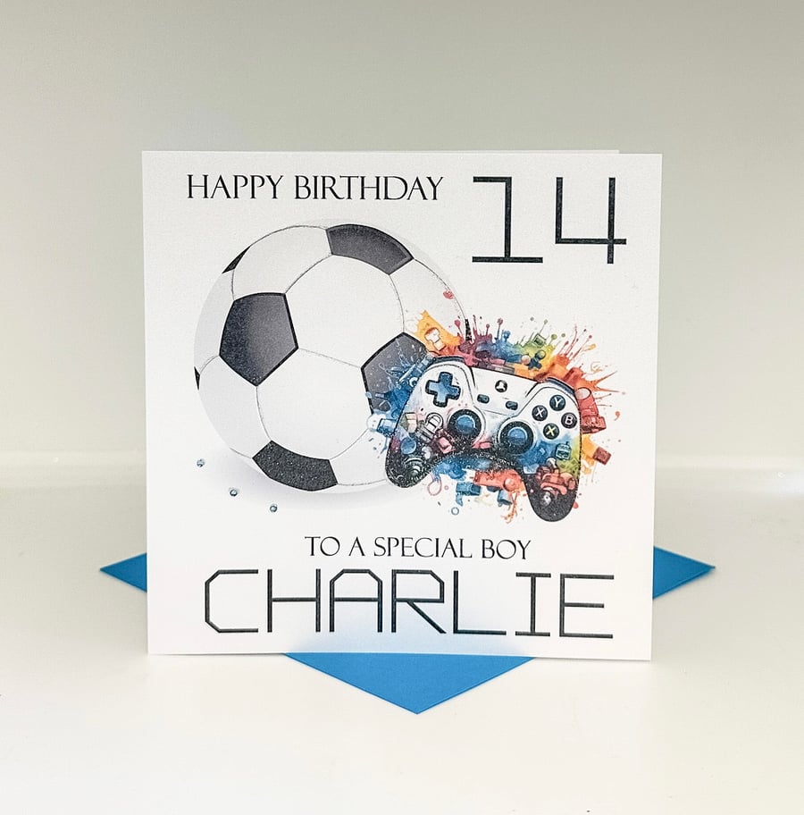 Personalised Football & Gaming Themed Card