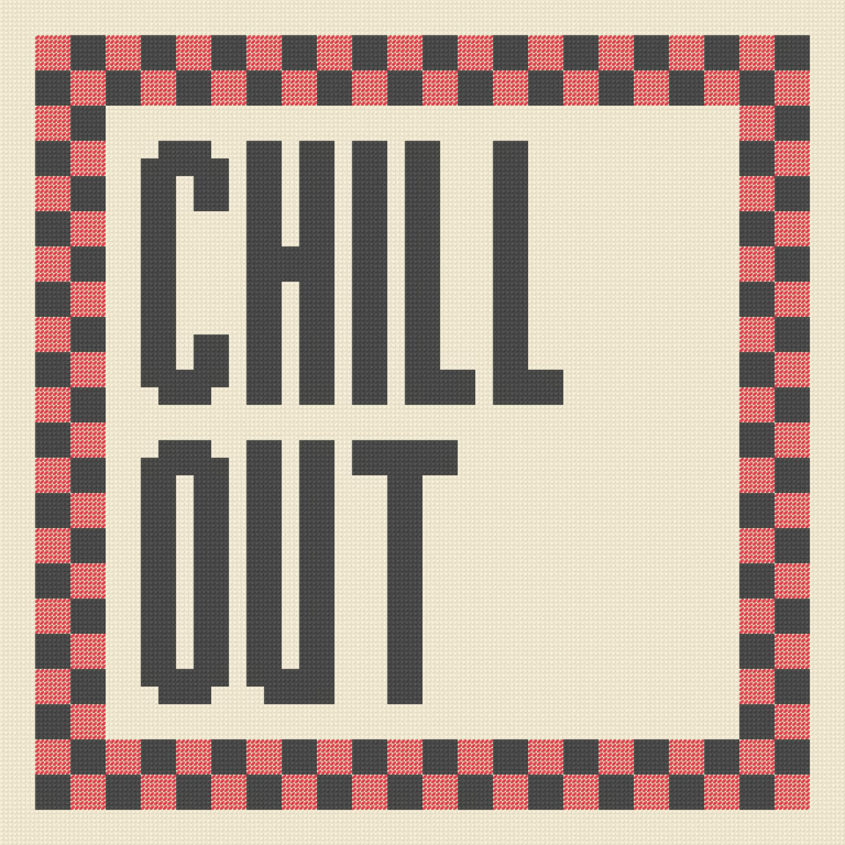 CHILL OUT Needlepoint Cushion Pattern - Large Digital Tapestry Chart PDF