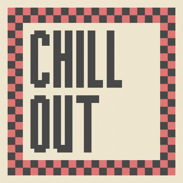 CHILL OUT Needlepoint Cushion Pattern - Large Digital Tapestry Chart PDF
