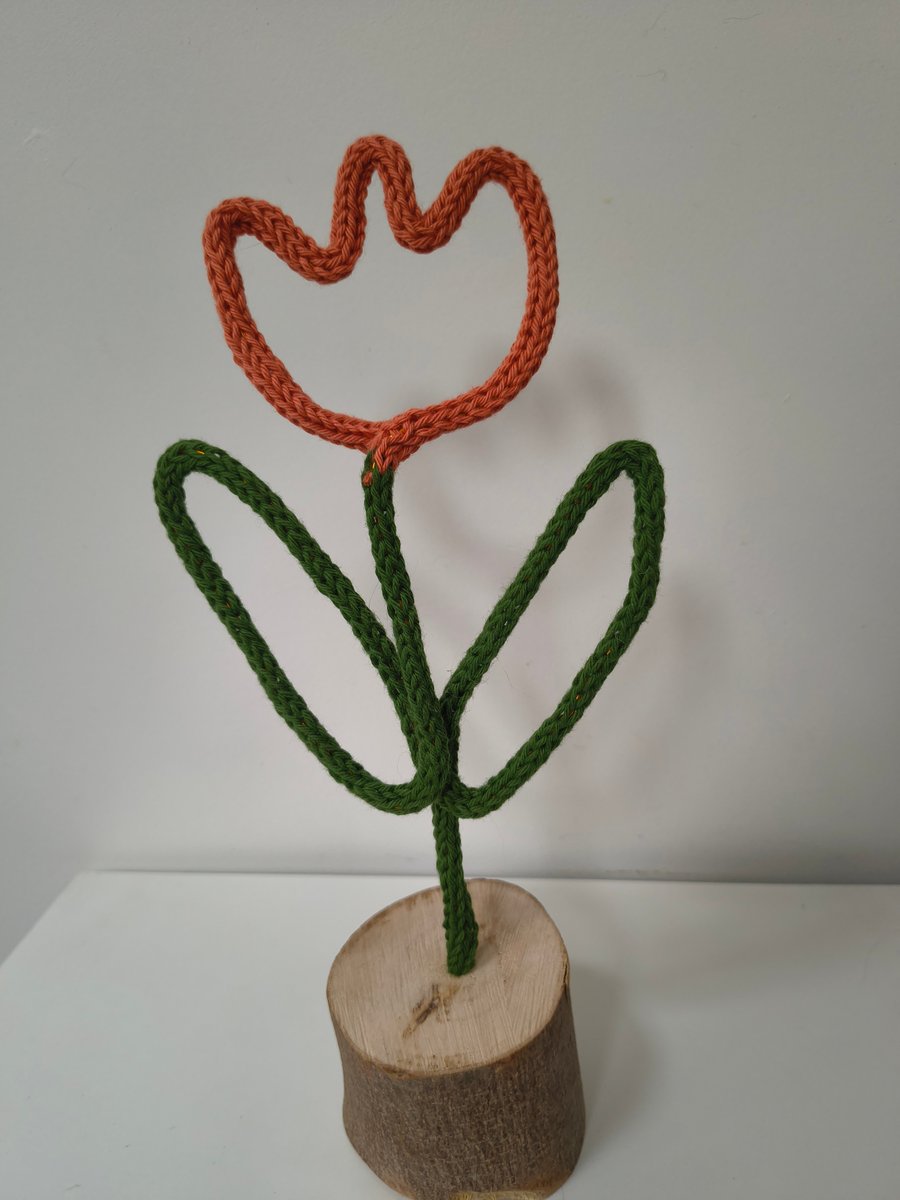 Spring time tulip knitted flower