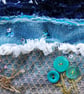 Upcycled  wall hanging.  Slow Stitched coastal scene. - Image 6