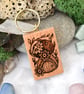 Steampunk fungi fairy abode. Pyrography key ring. - Image 1