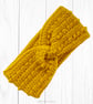 Crochet headband, ear warmer. Gold, mustard twist ear warmer. Gold headband. - Image 7