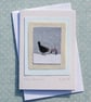 Hand-stitched card for Christmas with blackbird and berries - Image 4