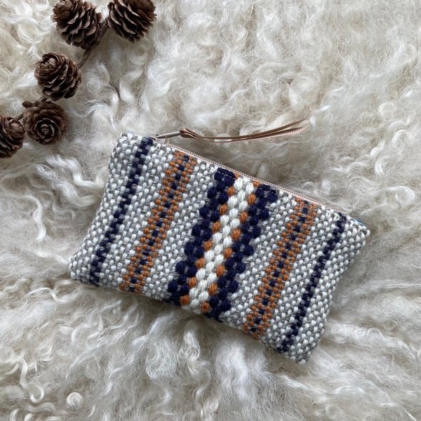 Woolly Wallet - Caramel. Handwoven in Wales