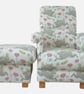 Pink Hares Chair & Footstool Adult Armchair Pouffe Animals Accent Nursery Small - Image 1