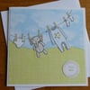 Washing Line New Baby Boy Card