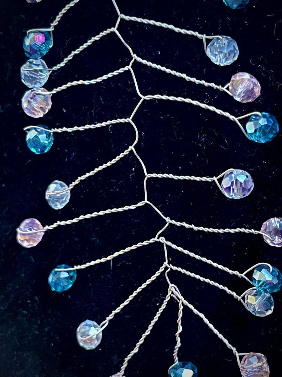 Hair Vine Teal & Blush Pink