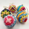 Five Crochet Granny Baubles 