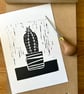 'Prickly Cactus' A5 Original Lino Print - Image 2