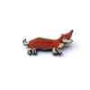 Sausage Dog Dachshund Resin Brooch Literary by EllyMental Jewellery