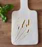 Ceramic handmade serving board with grass imprint, nature inspired cheese board - Image 1