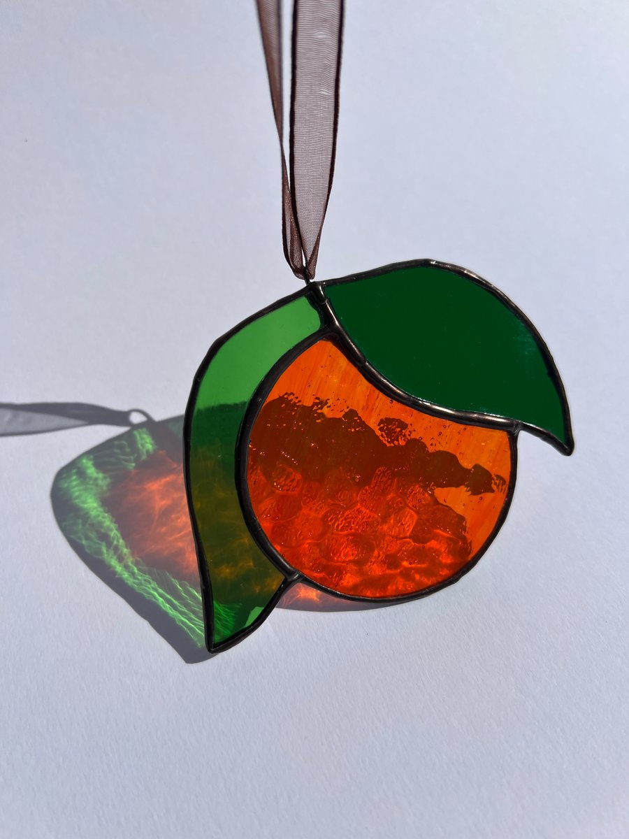 Stained glass orange suncatcher - orange for Christmas