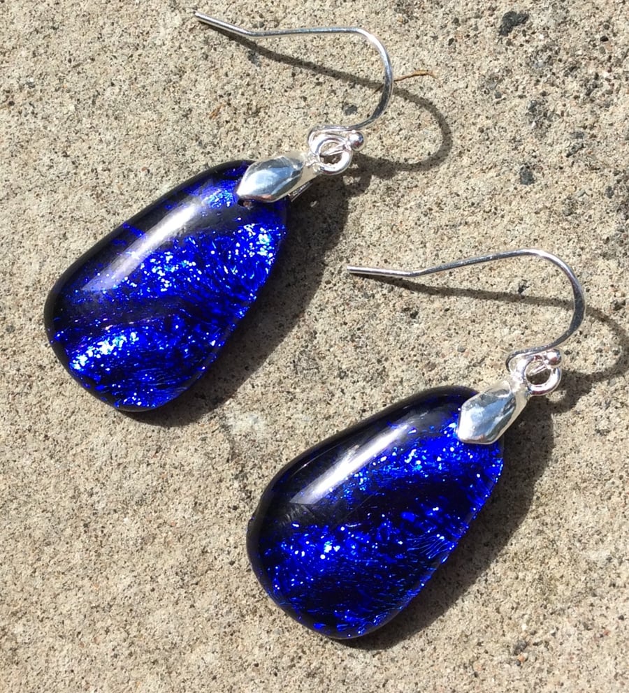 Blue  , purple teardrop earrings (0387)