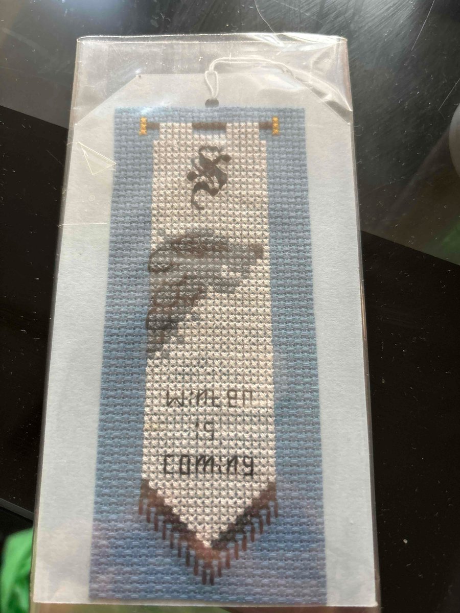 Cross stitched game of thrones gift tag 