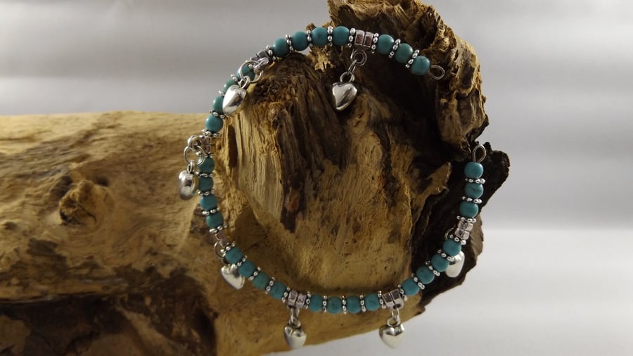 memory wire bangle turquoise
