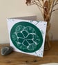 Original lino print Ginkgo leaf card