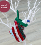 Small Scrappy Fabric Hanging Christmas Stocking - Image 9