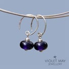 Deep Purple Glass Earrings