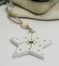 Imperfect Edition Rustic White and Gold Clay Hanging Star - Image 5