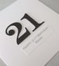 Handmade 21st birthday card - personalised with any age and message - Image 3