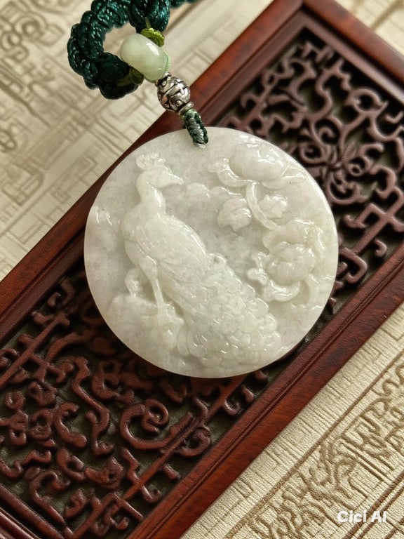 Handcrafted Natural Burma Jade Jadeite Pendant Statement necklace